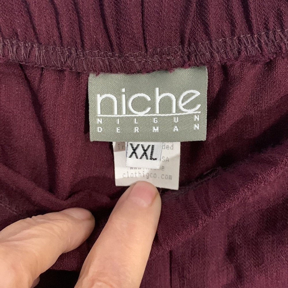 Niche Nilgun Derman Sz XXL NWT Burgundy pants - Picture 2 of 6
